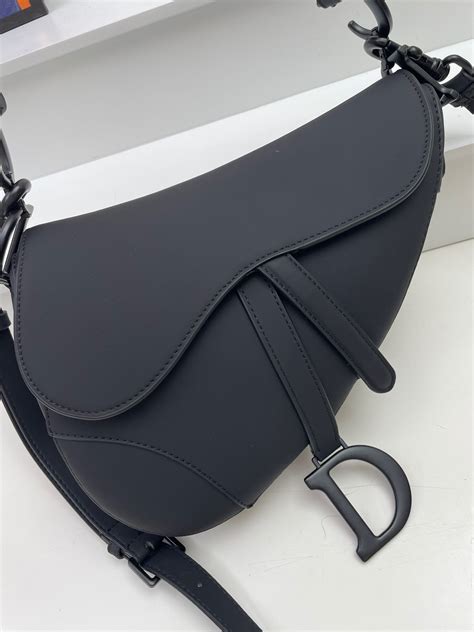 Saddle Bag with Strap Black Ultramatte Calfskin 